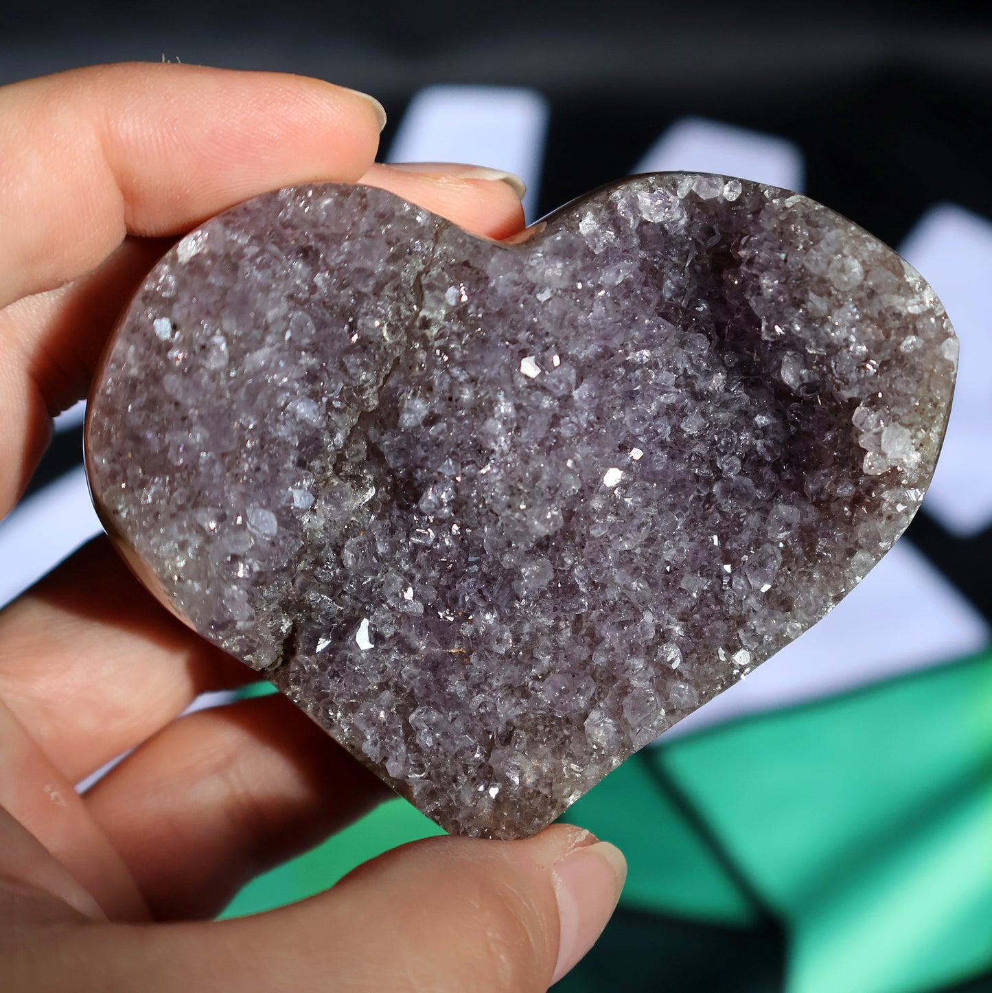 Amethyst Druze Heart Q