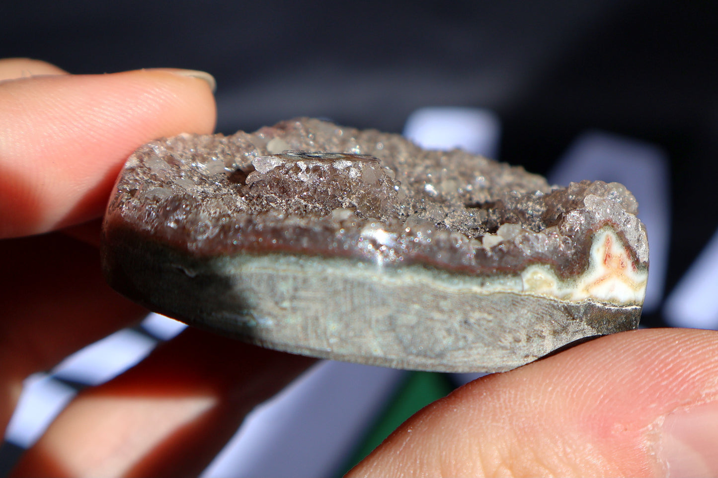 Cranberry Sugar Amethyst Stalactite Heart F