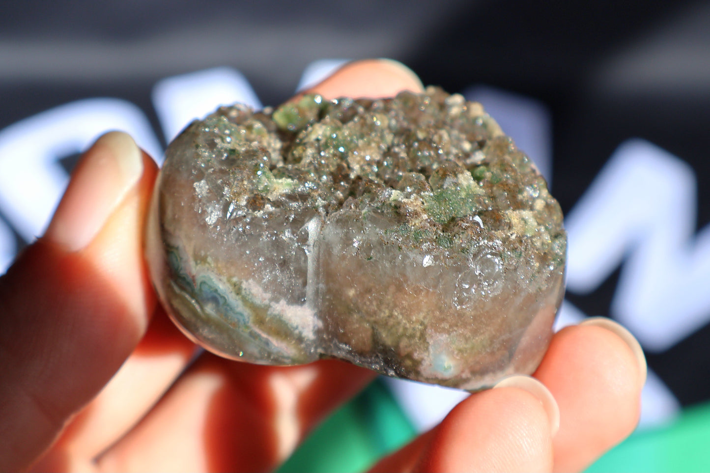 Green Amethyst Druze Heart H