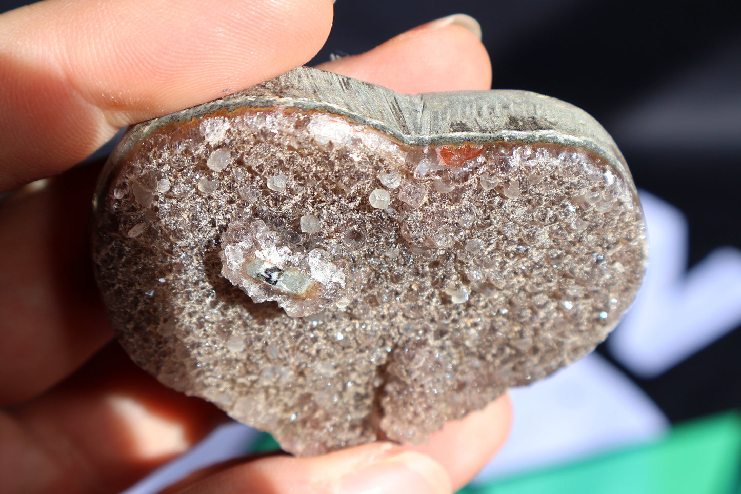 Cranberry Sugar Amethyst Stalactite Heart F