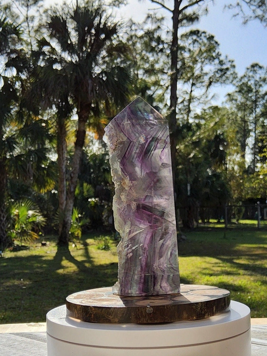 Feather Rainbow Fluorite Tower 8.8 oz Natural Stone