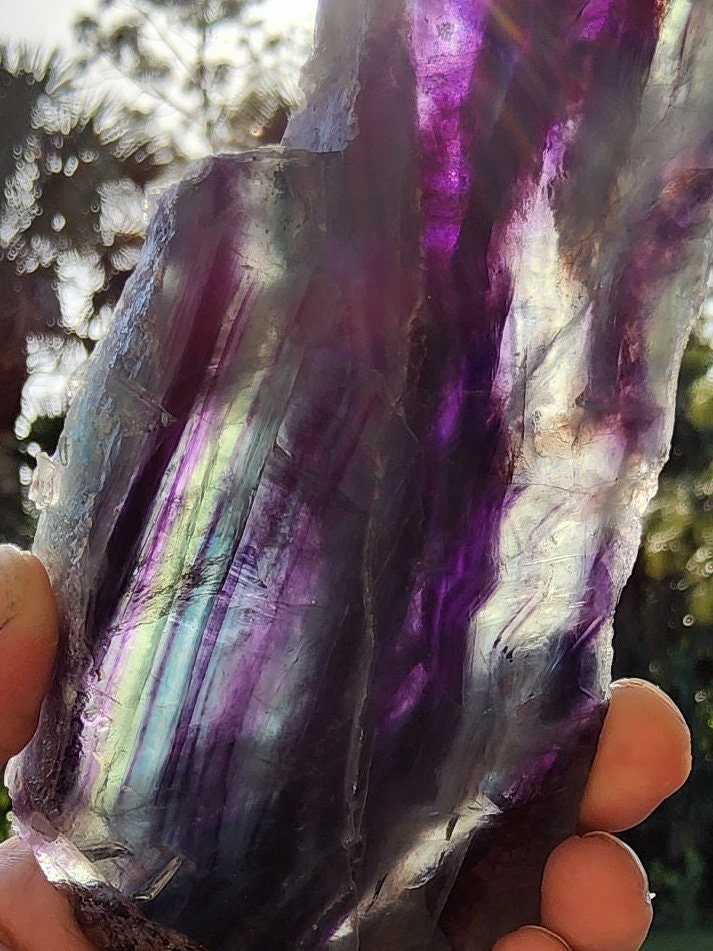 Feather Rainbow Fluorite Slab 12.3 oz Natural Stone