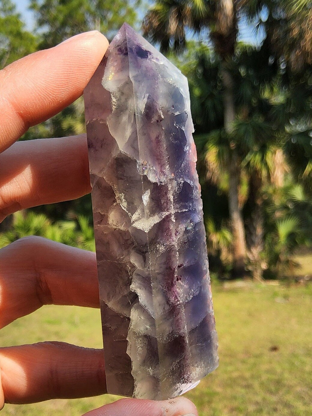 Rainbow Fluorite Tower 3.9 oz Natural Stone