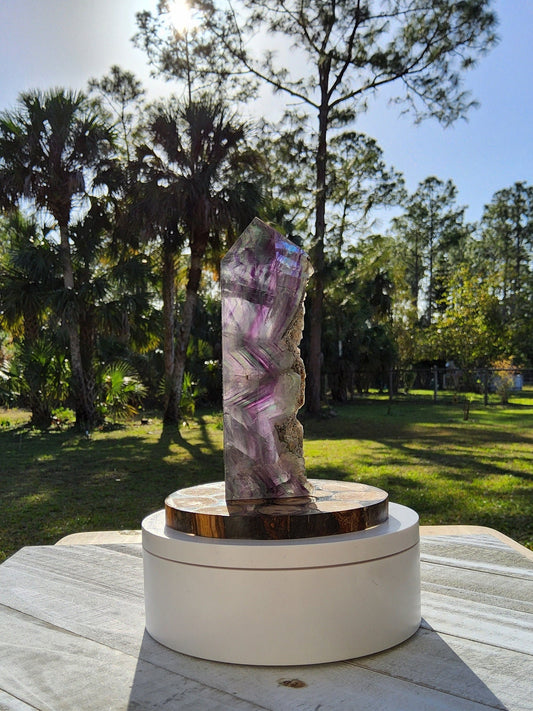 Feather Rainbow Fluorite Tower 8.8 oz Natural Stone
