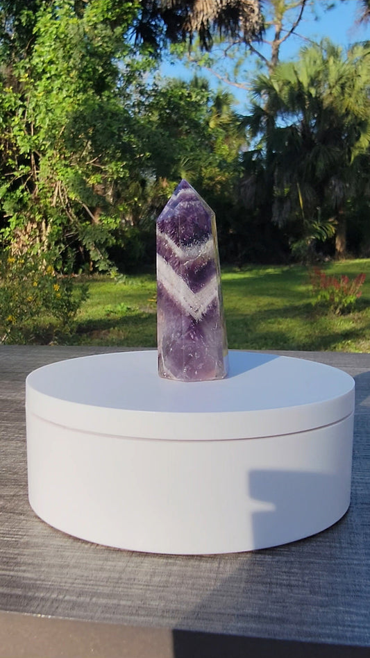 Dream Amethyst Chevron Amethyst Crystal Tower 2.5 oz Natural Stone