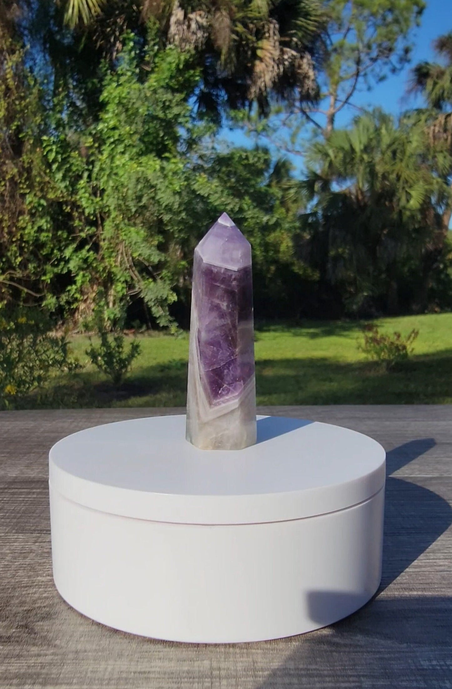 Dream Amethyst Chevron Amethyst Tower 2.65 oz Natural Stone