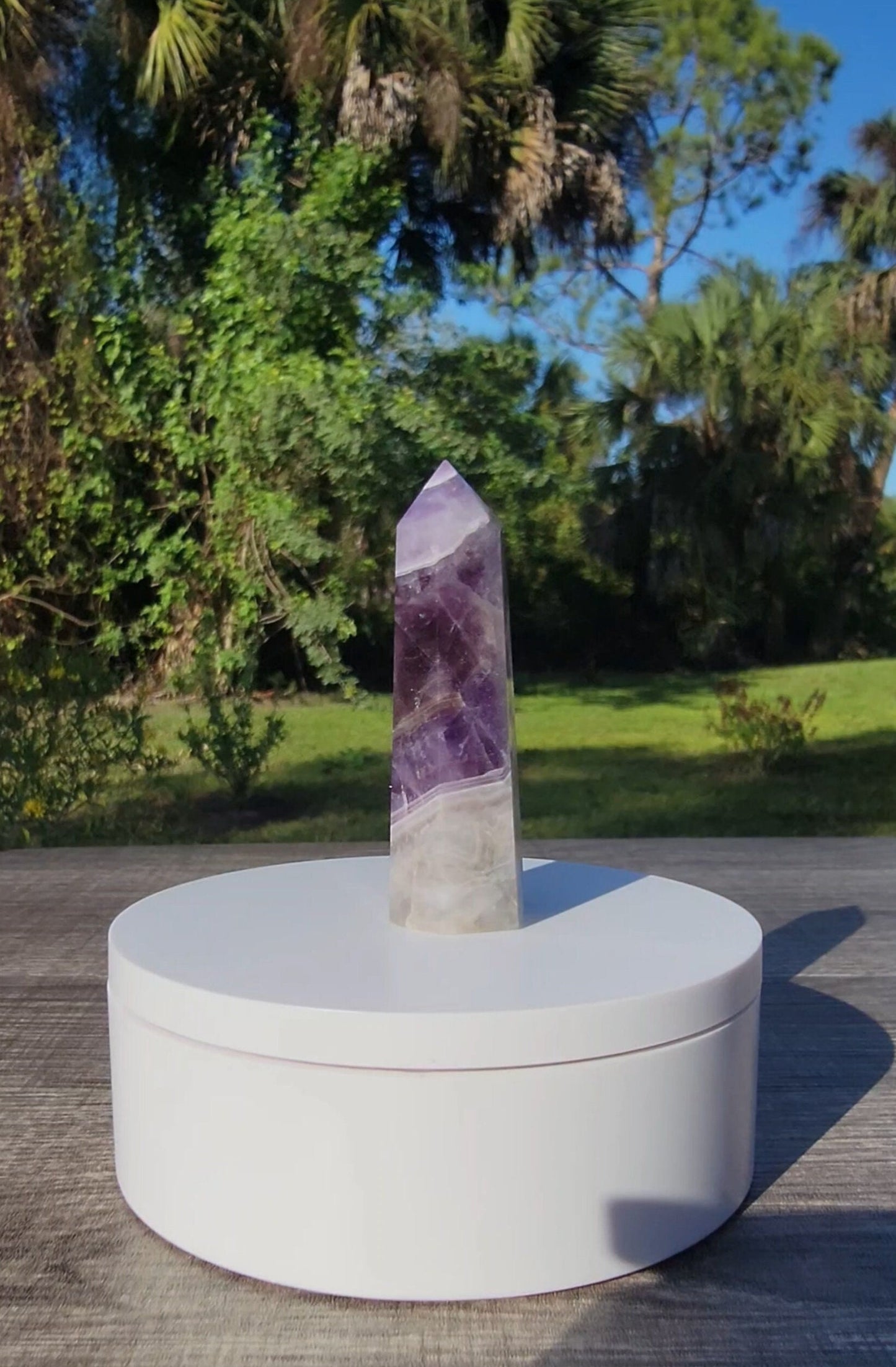 Dream Amethyst Chevron Amethyst Tower 2.65 oz Natural Stone