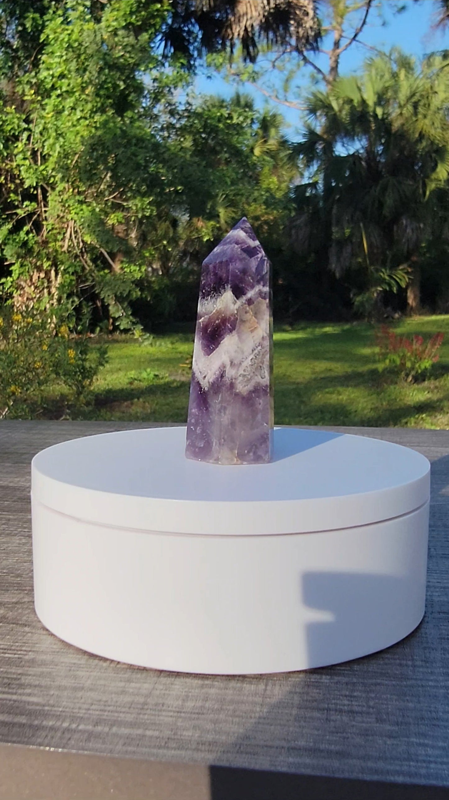 Dream Amethyst Chevron Amethyst Crystal Tower 2.5 oz Natural Stone