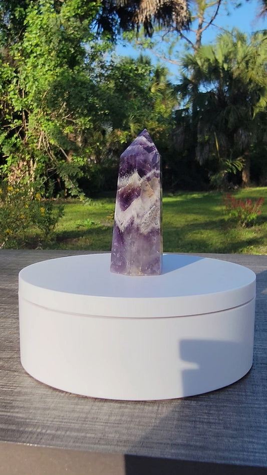 Dream Amethyst Chevron Amethyst Crystal Tower 2.5 oz Natural Stone