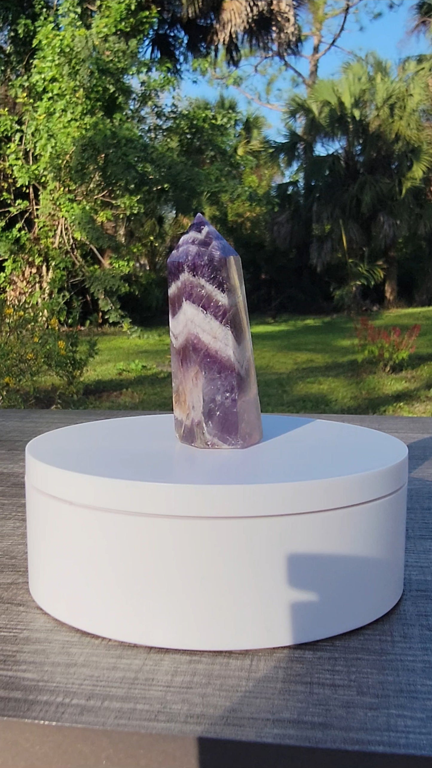 Dream Amethyst Chevron Amethyst Crystal Tower 2.5 oz Natural Stone