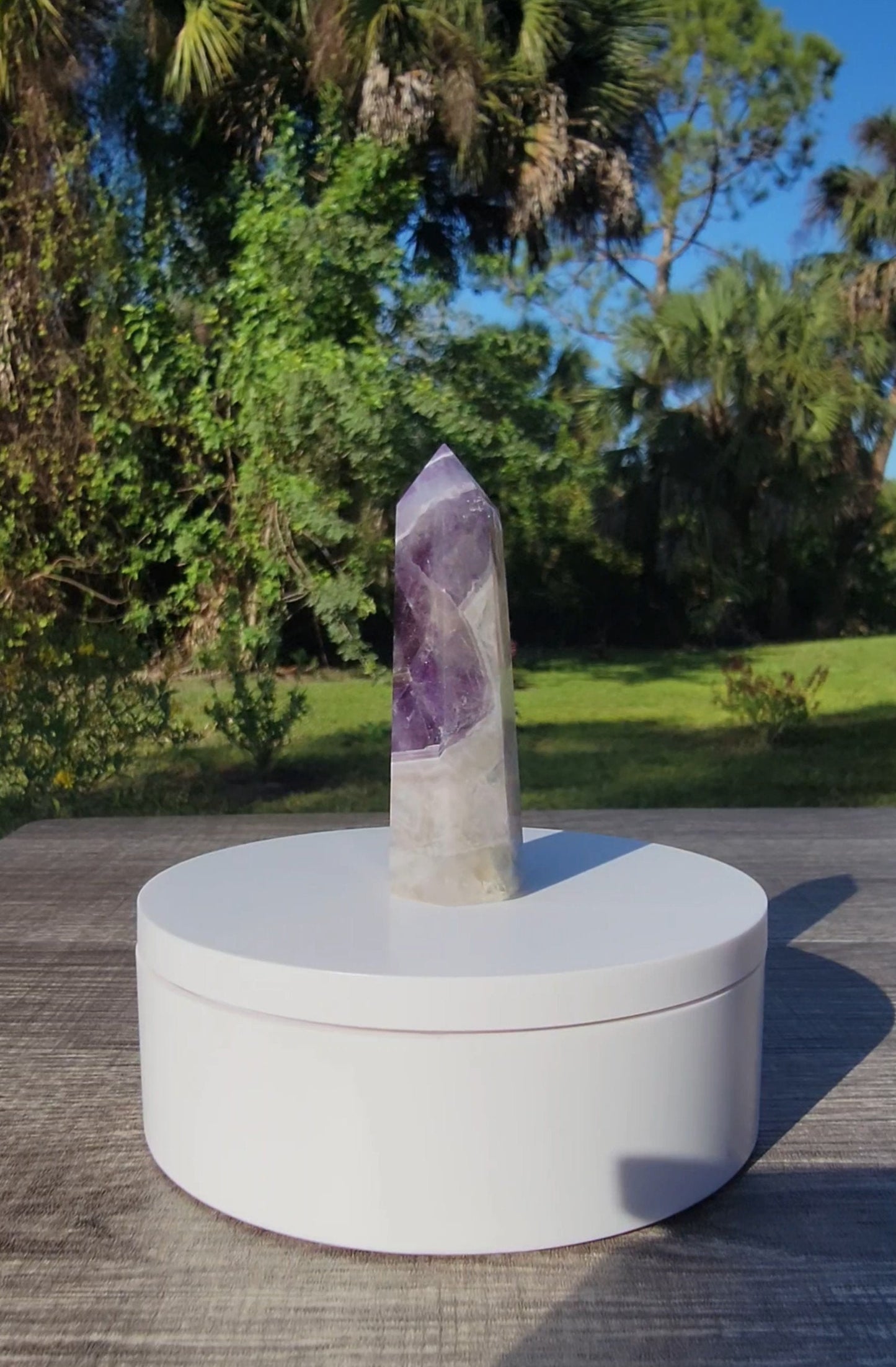 Dream Amethyst Chevron Amethyst Tower 2.65 oz Natural Stone