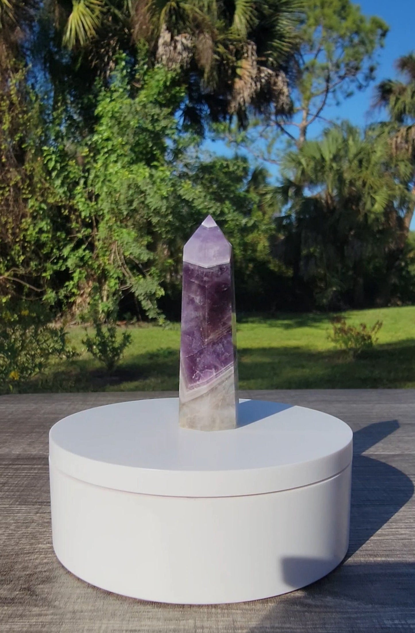 Dream Amethyst Chevron Amethyst Tower 2.65 oz Natural Stone