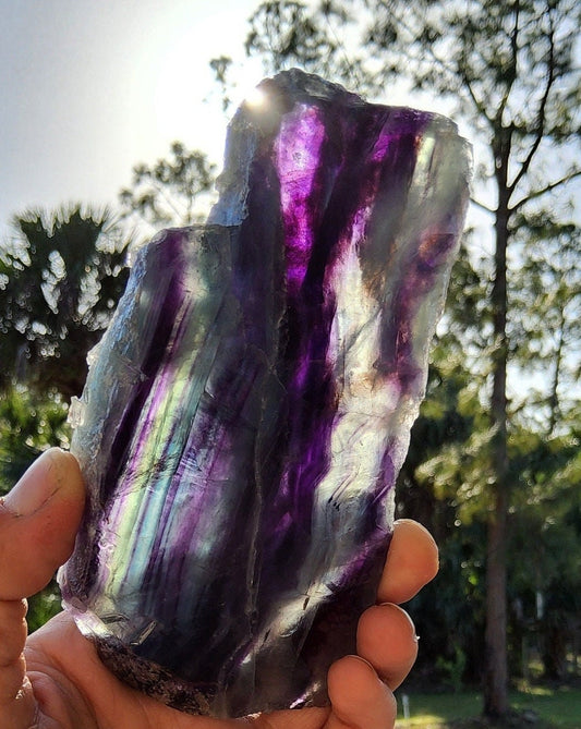 Feather Rainbow Fluorite Slab 12.3 oz Natural Stone