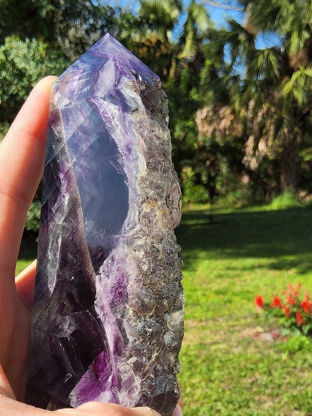 Feather Rainbow Fluorite Tower 12.9 oz Natural Stone