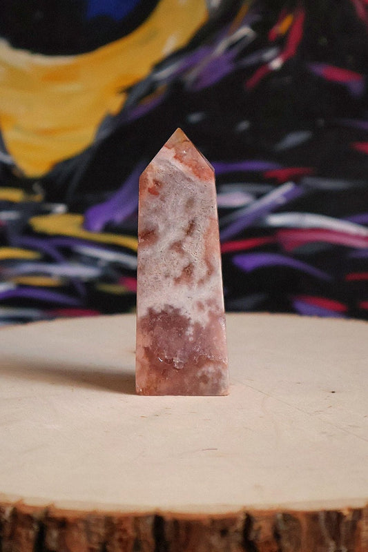 Pink Amethyst Flower Agate Tower 4.5 oz Natural Stone
