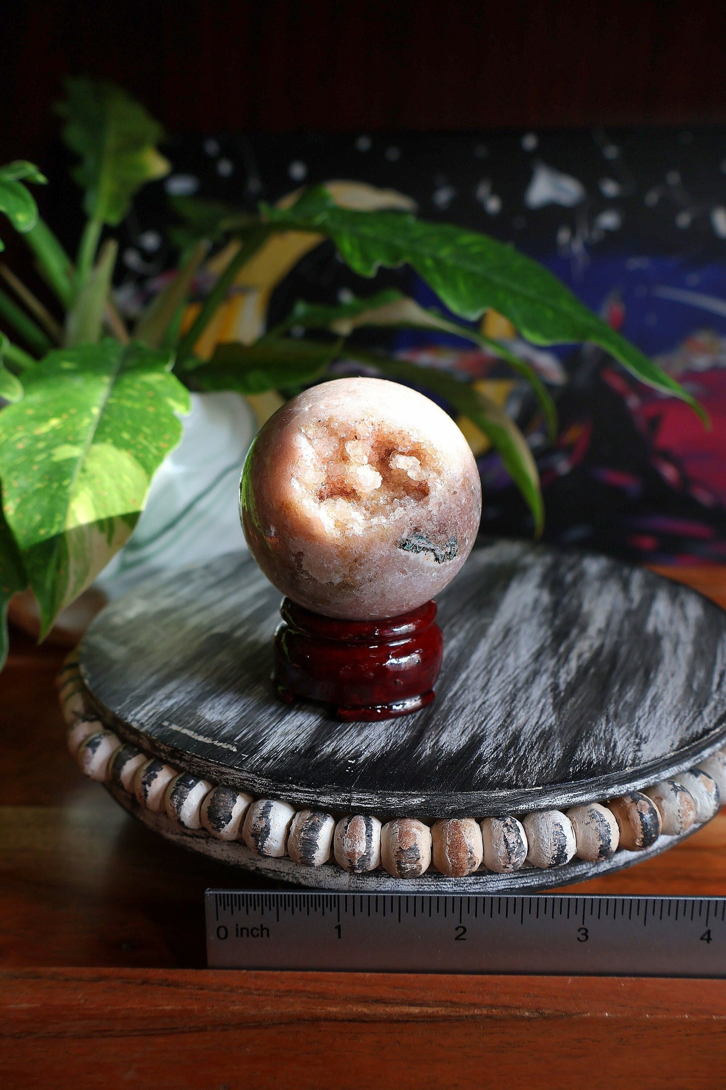 Gorgeous Sparkly Pink Amethyst Sphere 8.3 oz Natural Stone