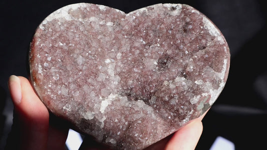 Cranberry Amethyst Stalactite Druze Heart Z