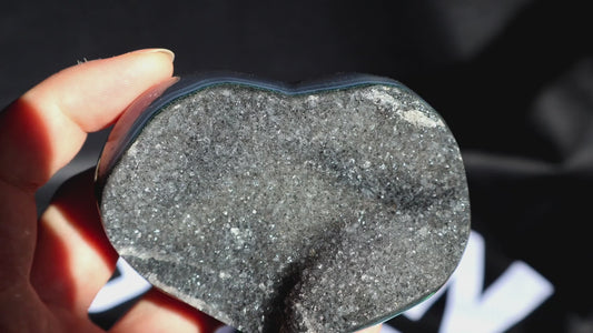 Galaxy Amethyst Stalactite & Agate Heart V