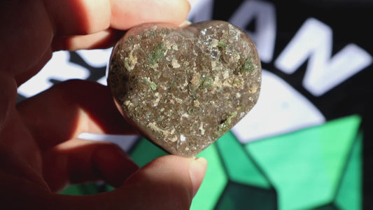 Green Amethyst Druze Heart H