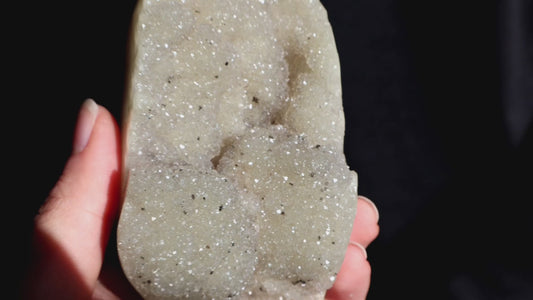 Druze Sugar Quartz on Stand