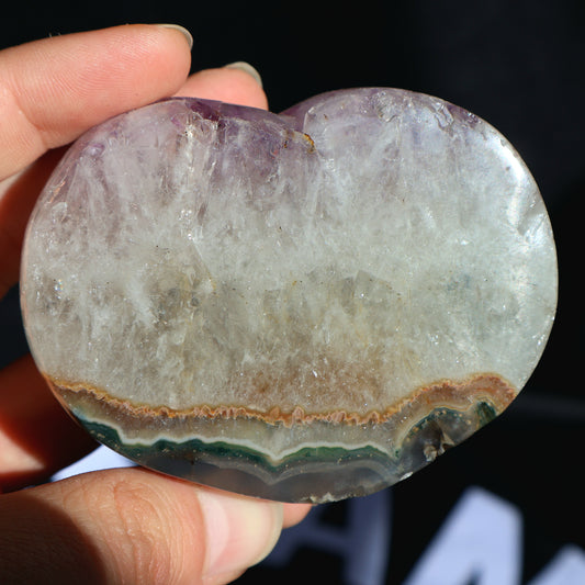 Amethyst Agate Heart X