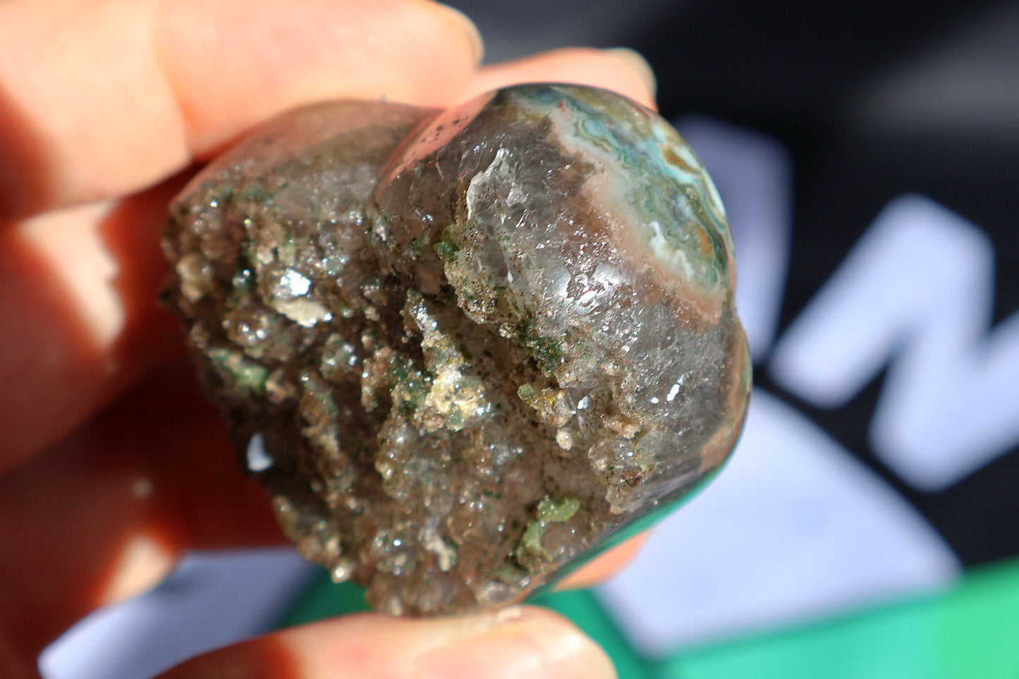 Green Amethyst Druze Heart H