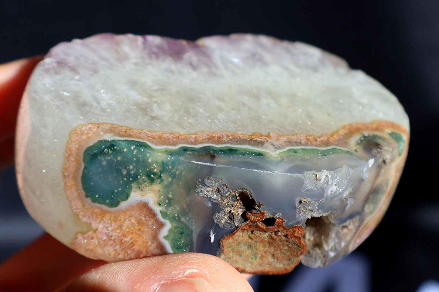 Amethyst Agate Heart X