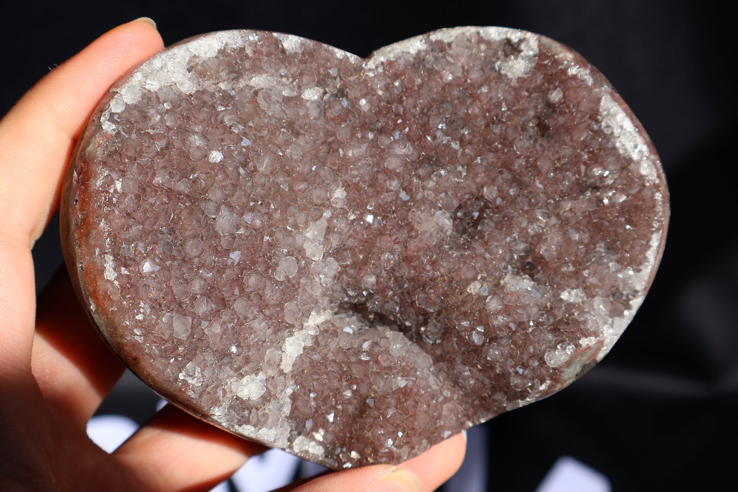 Cranberry Amethyst Stalactite Druze Heart Z