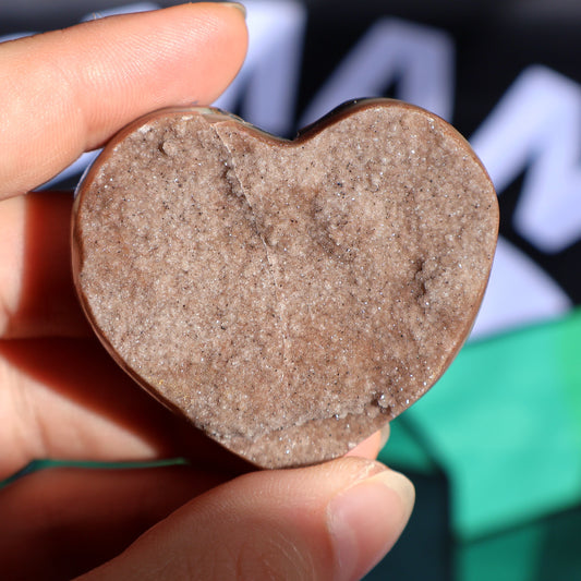 Sugar Cranberry Amethyst Druze Heart D