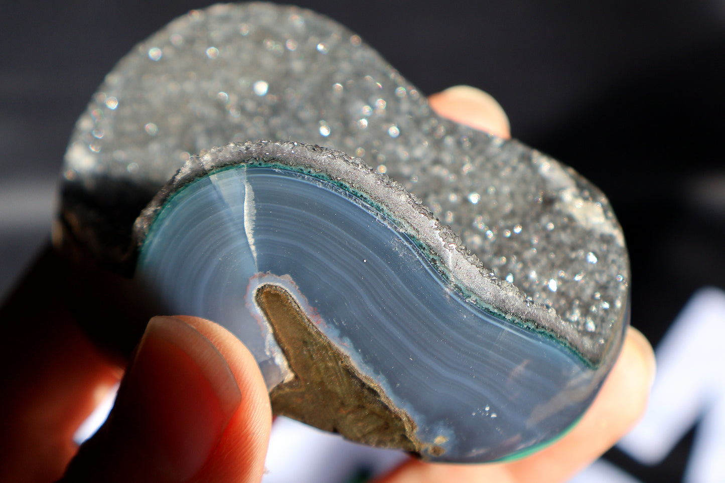 Galaxy Amethyst Stalactite & Agate Heart V