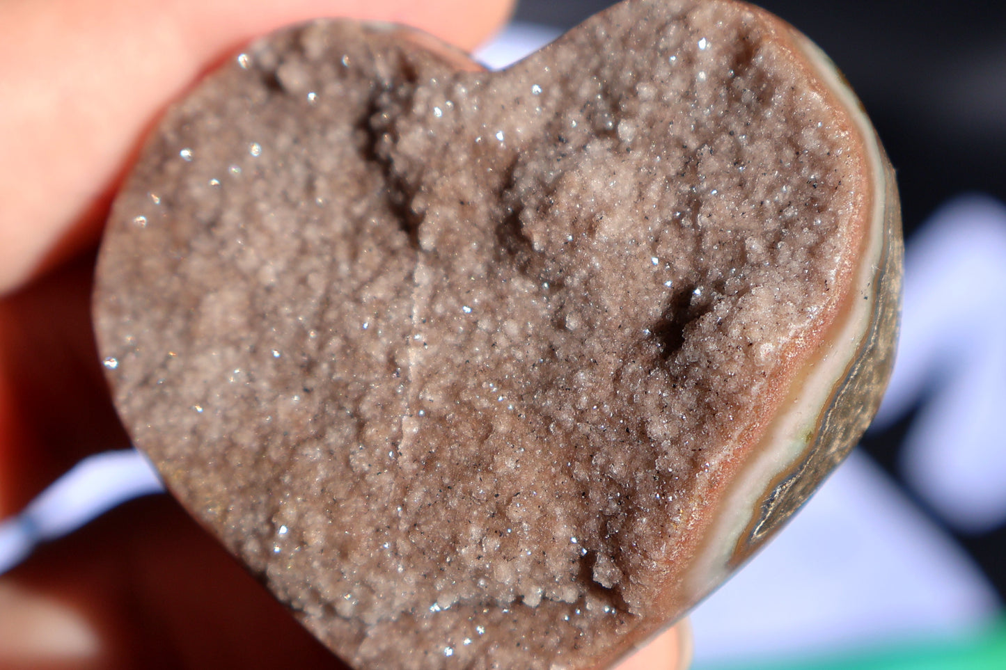 Sugar Cranberry Amethyst Druze Heart D