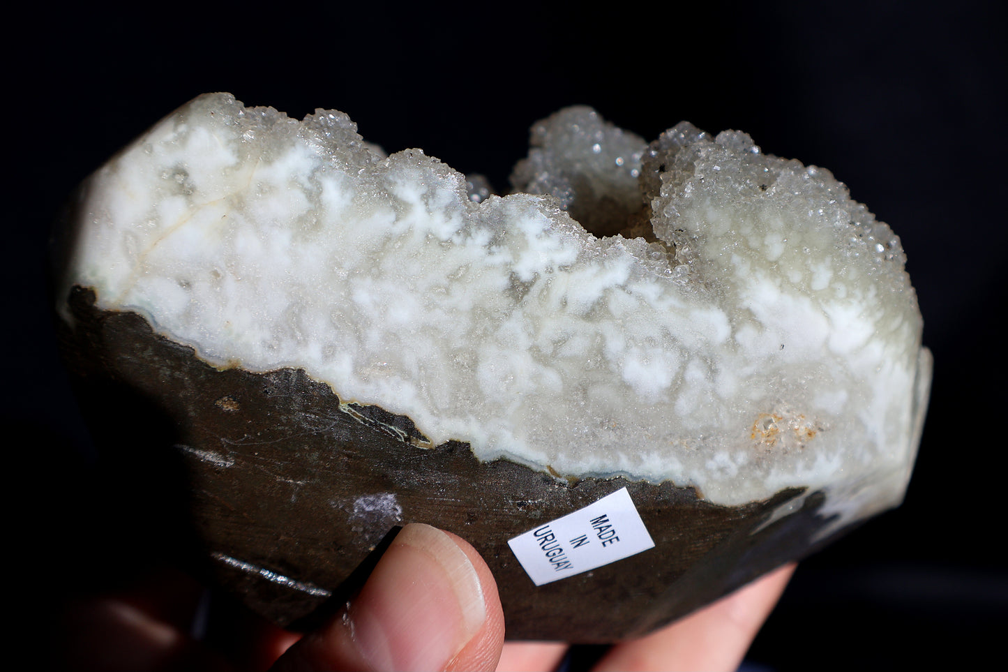 Druze Sugar Quartz on Stand