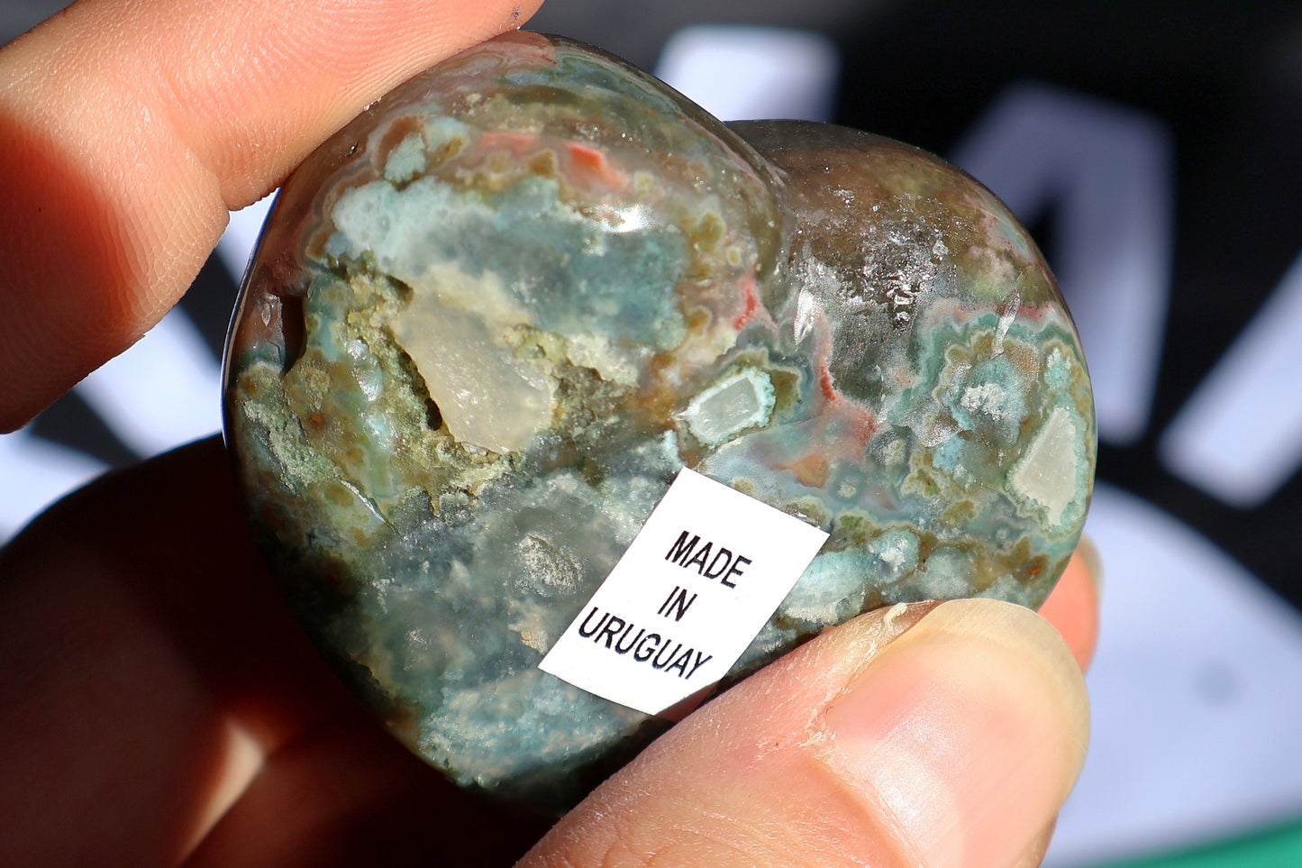 Green Amethyst Druze Heart H