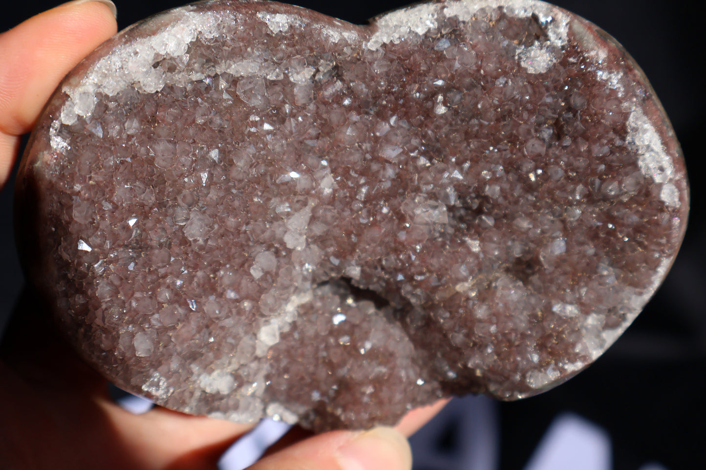 Cranberry Amethyst Stalactite Druze Heart Z