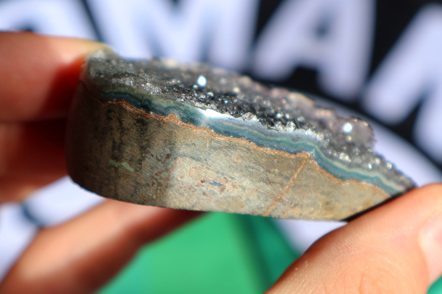 Green & Purple Amethyst Druze Heart L