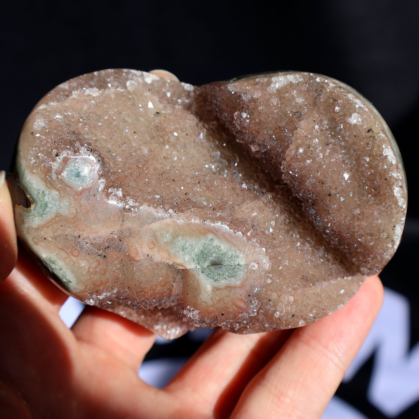 Pink Druze Amethyst Stalactite Heart W