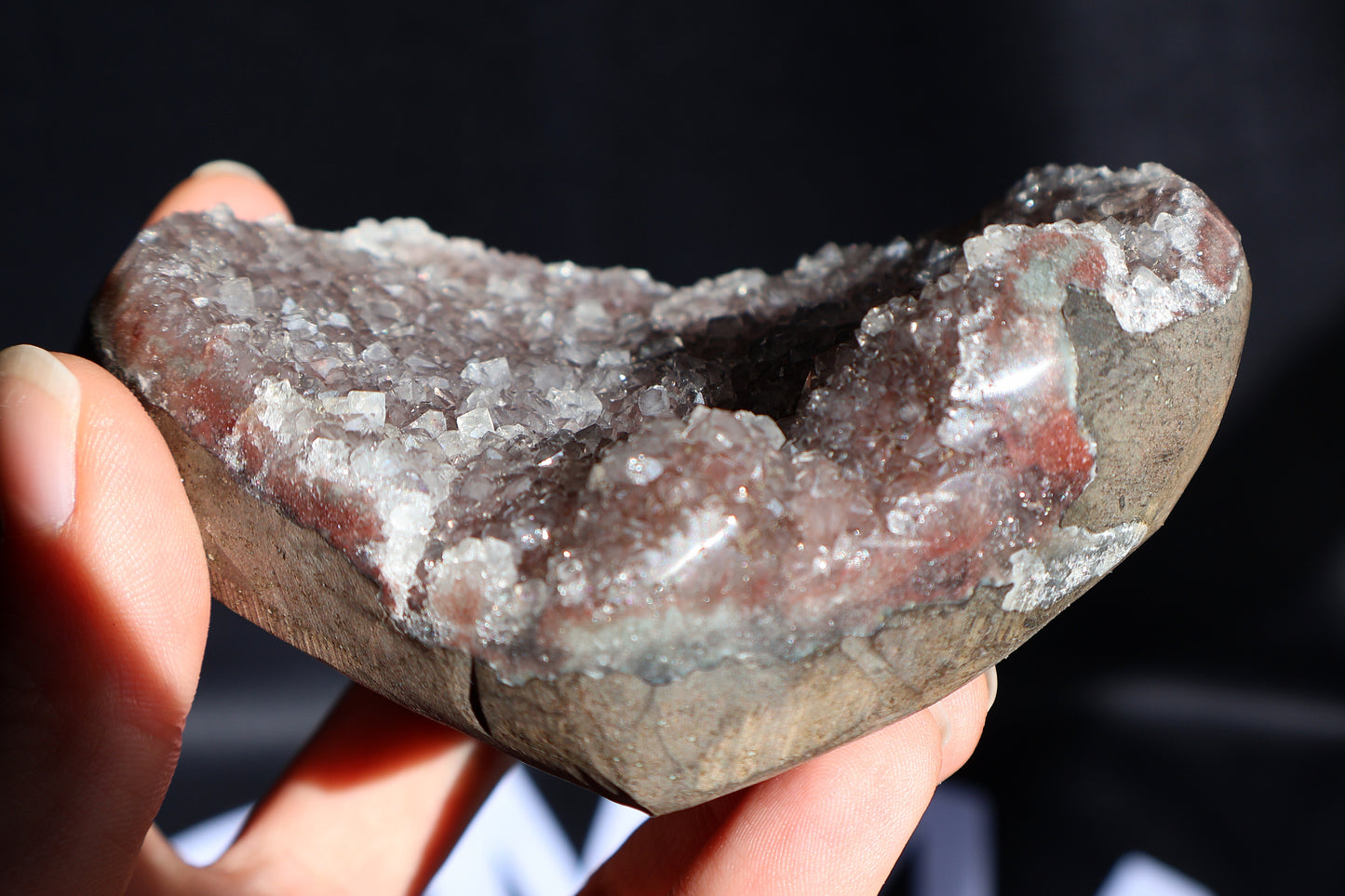 Cranberry Amethyst Stalactite Druze Heart Z