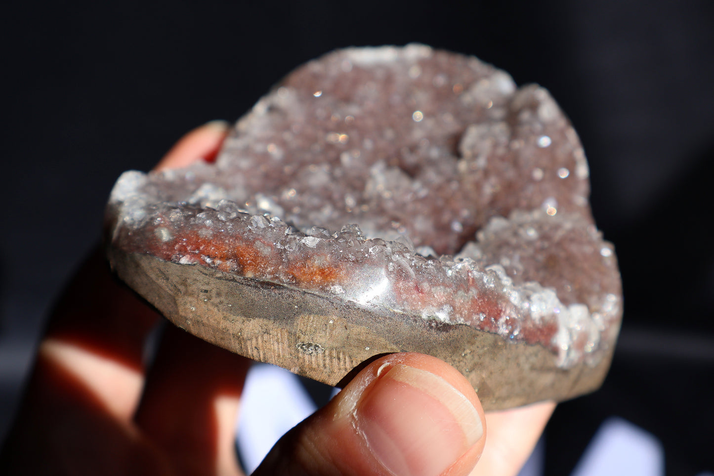 Cranberry Amethyst Stalactite Druze Heart Z