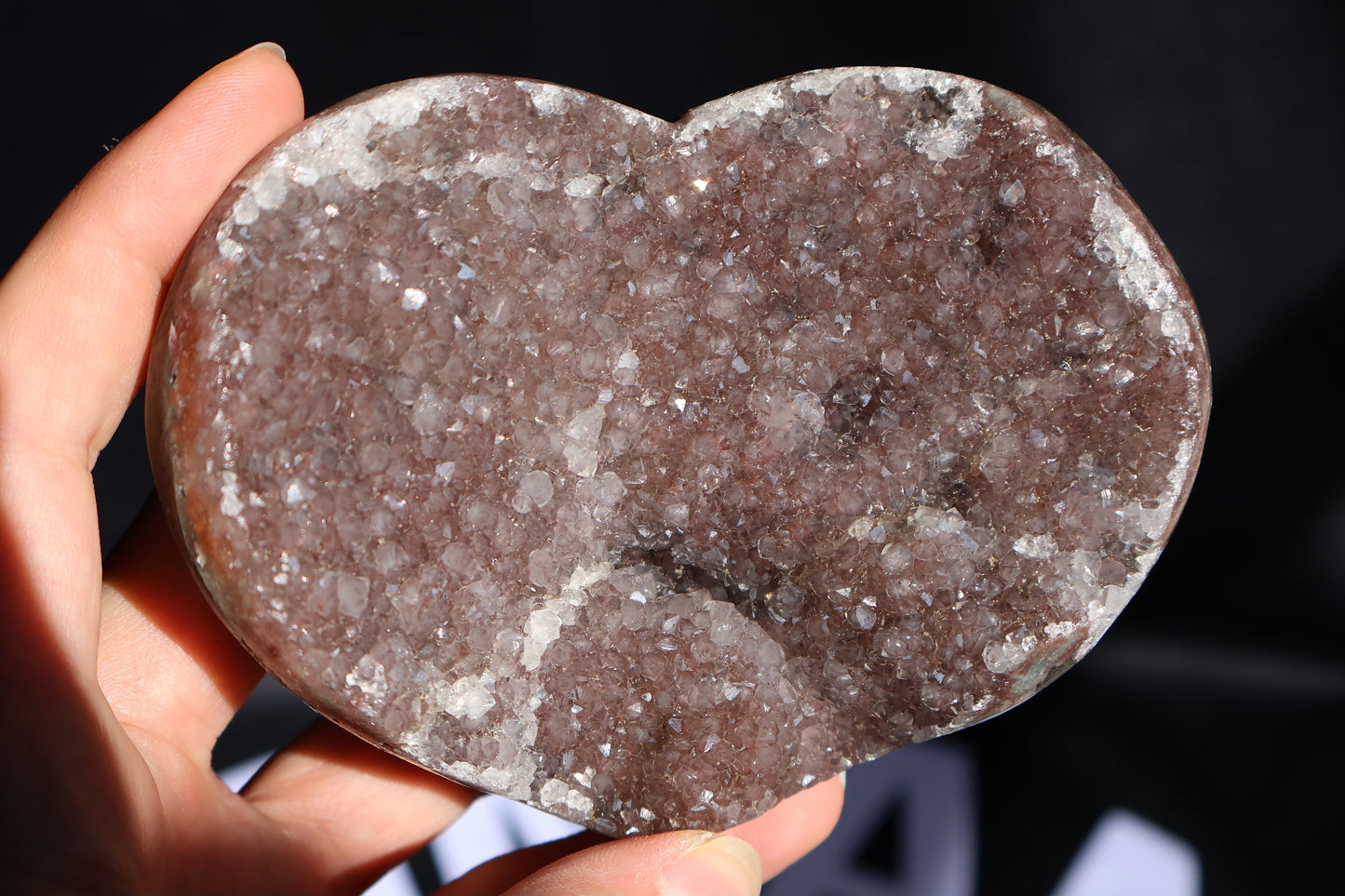 Cranberry Amethyst Stalactite Druze Heart Z