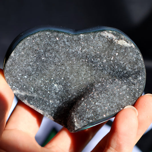 Galaxy Amethyst Stalactite & Agate Heart V