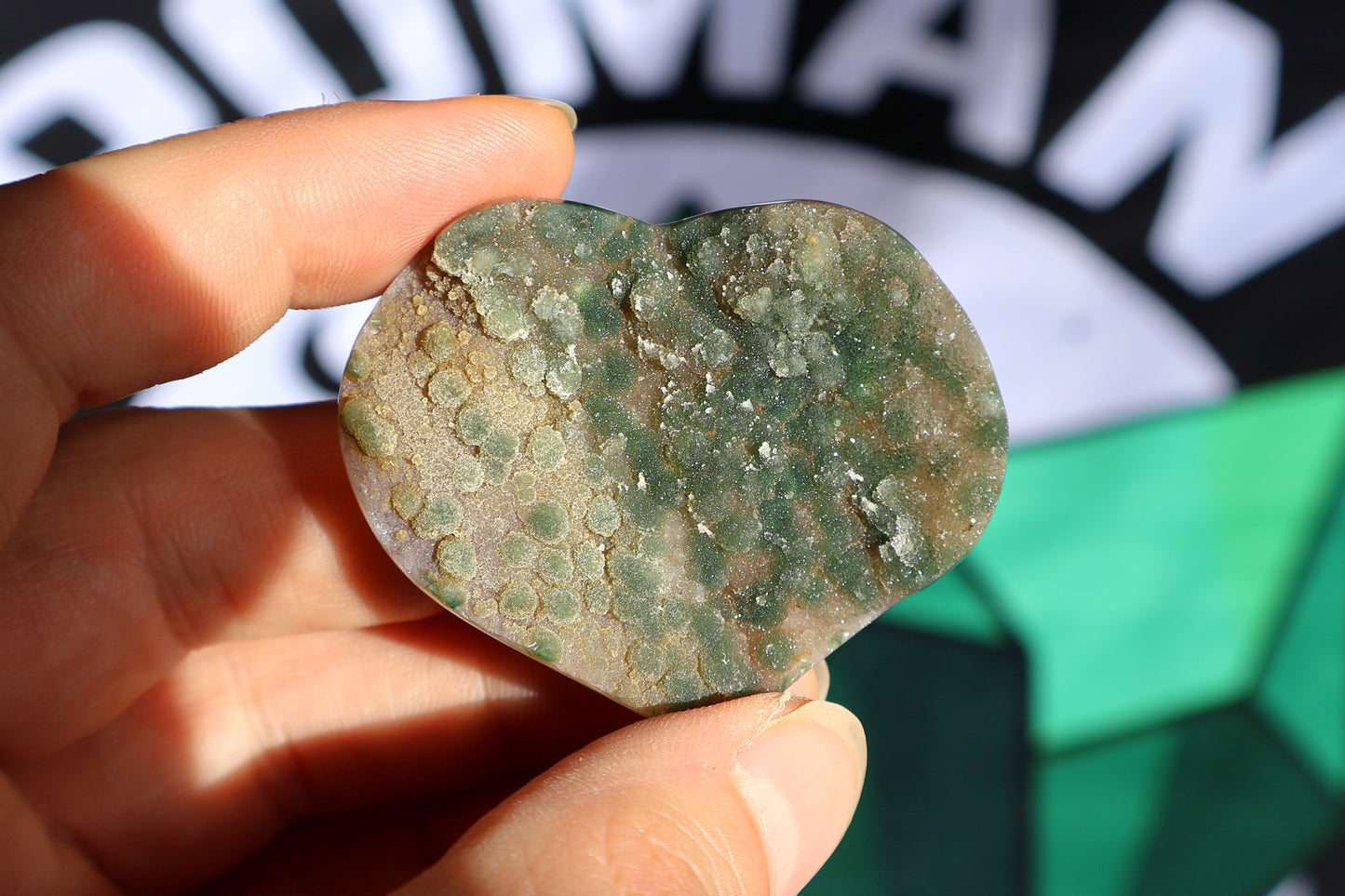 Druzy Green Sugar Amethyst Heart