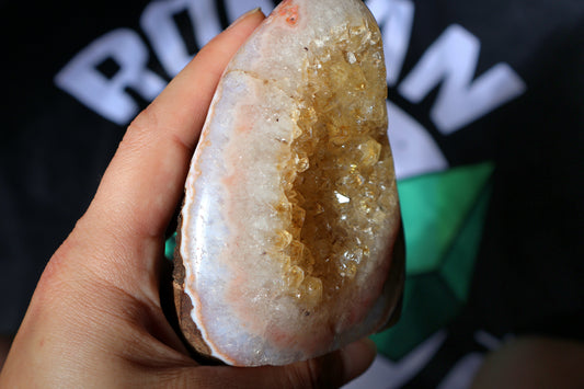 Polished Citrine Geode Cluster D