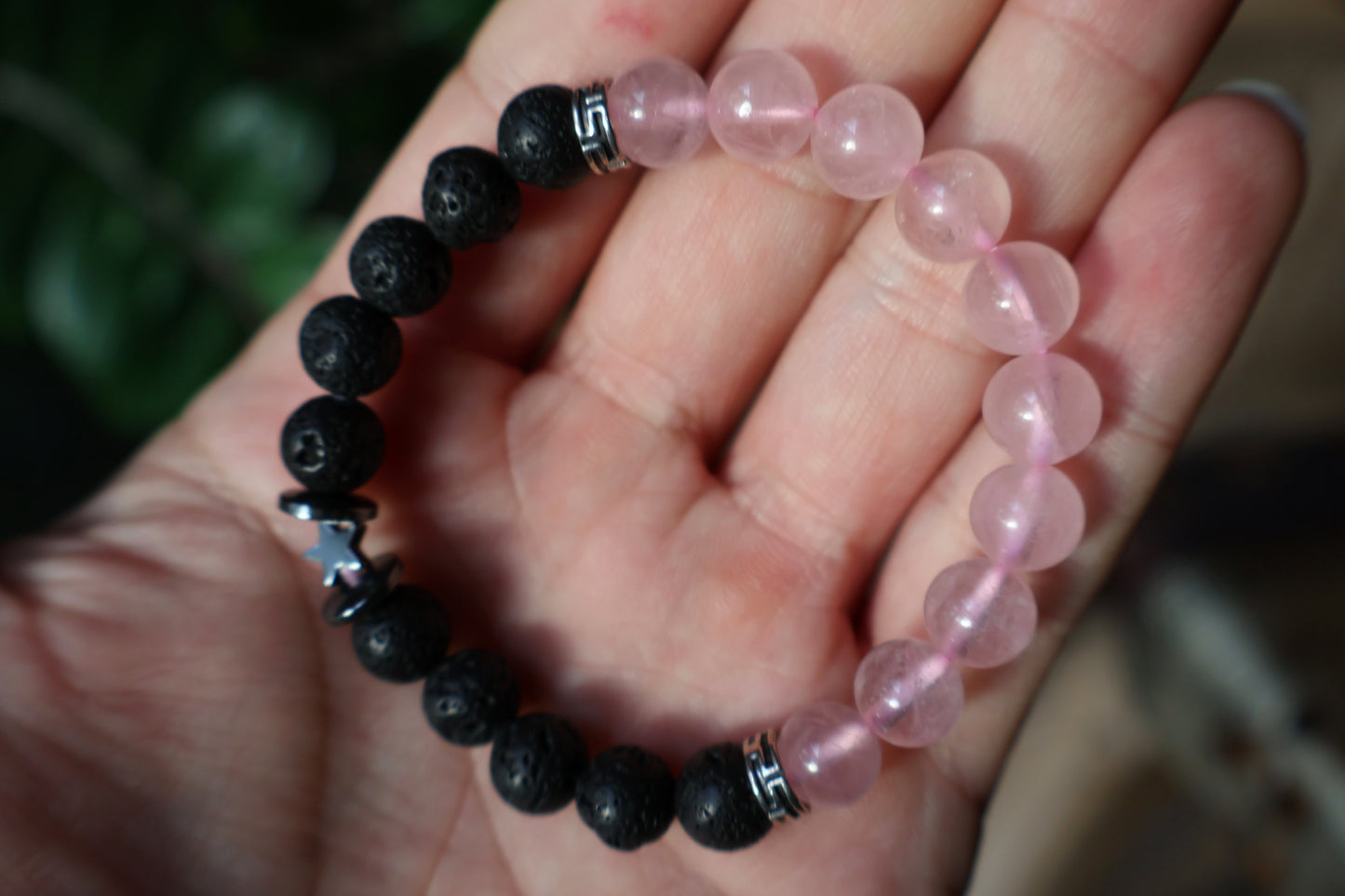 Rose Quartz Lava Bracelet