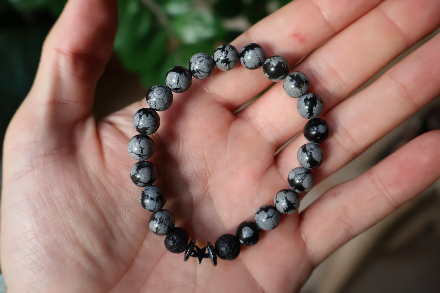 Snowflake Obsidian Bracelet