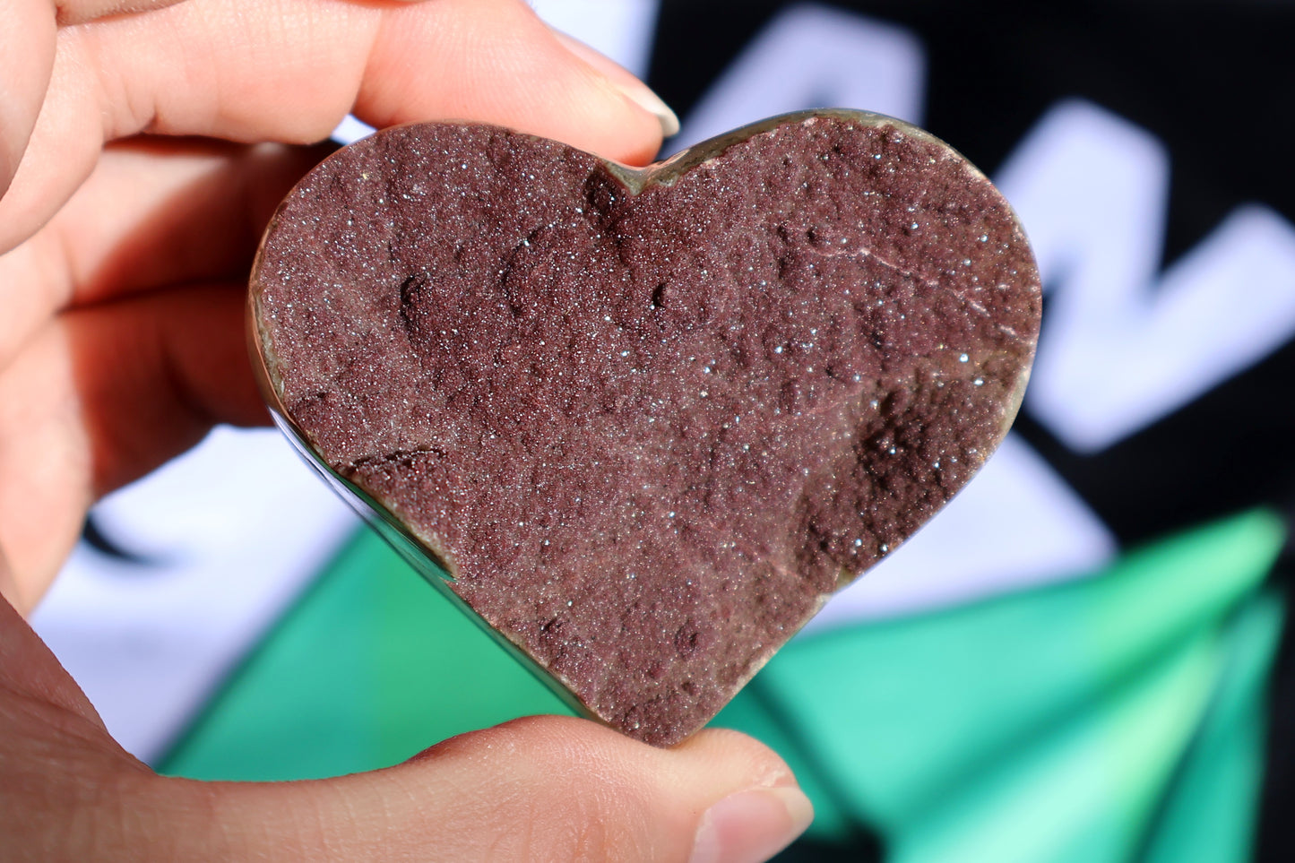 Cranberry Sugar Amethyst Druze Heart M