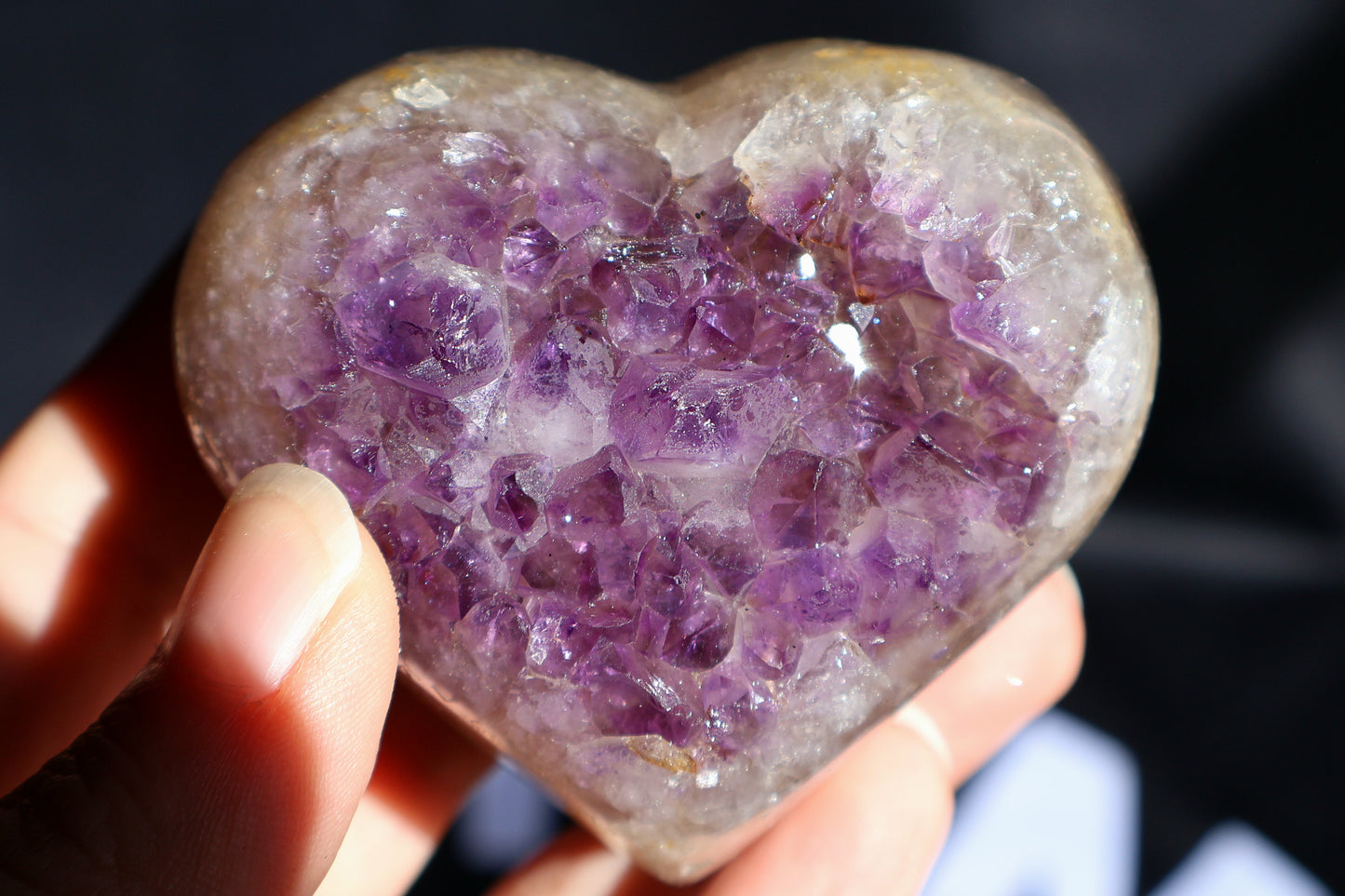 Gemmy Amethyst Cluster Heart Y