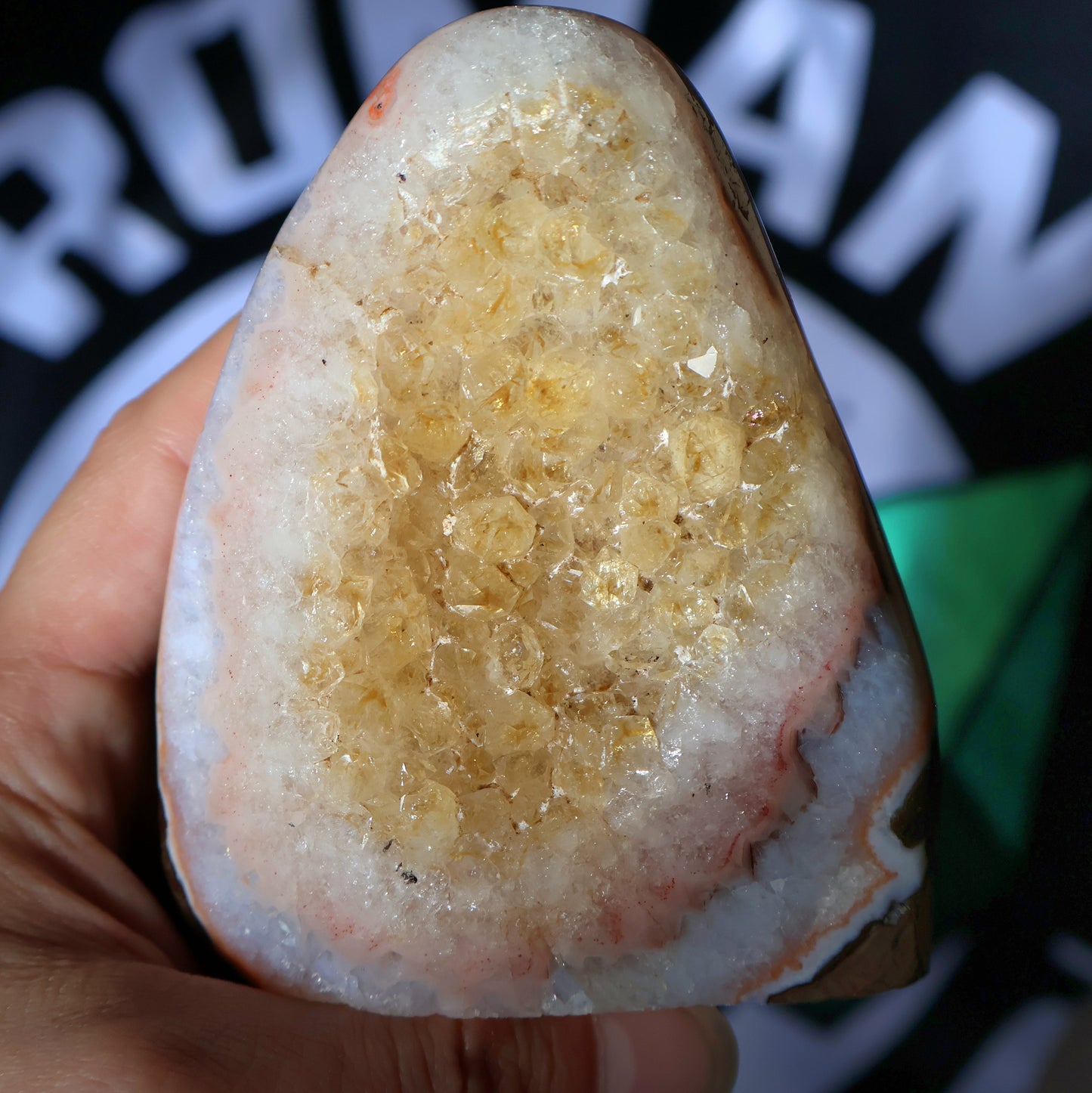 Polished Citrine Geode Cluster D