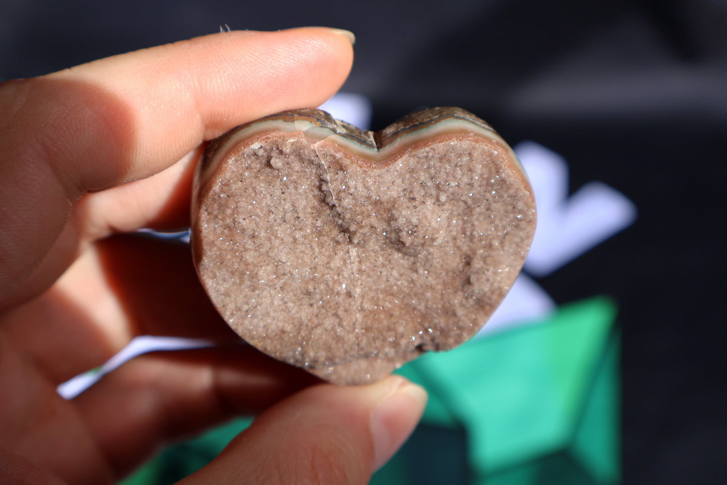 Sugar Cranberry Amethyst Druze Heart D