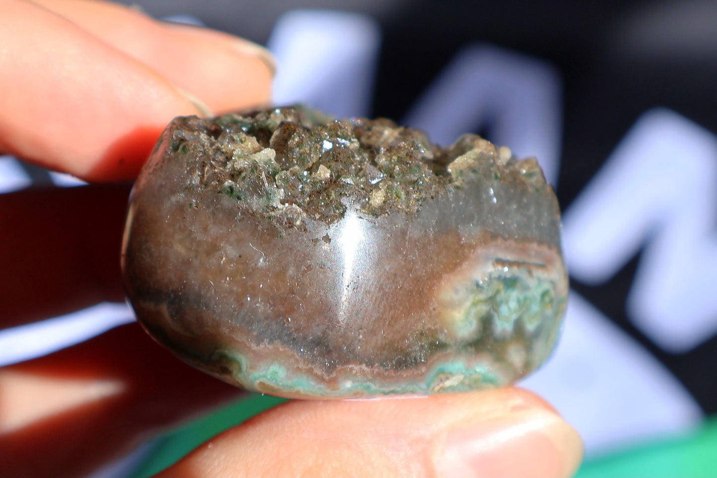 Green Amethyst Druze Heart H