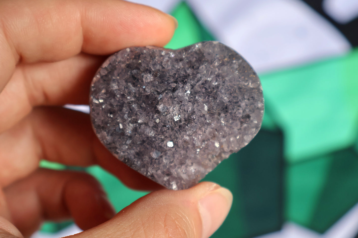 Druzy Amethyst Heart B